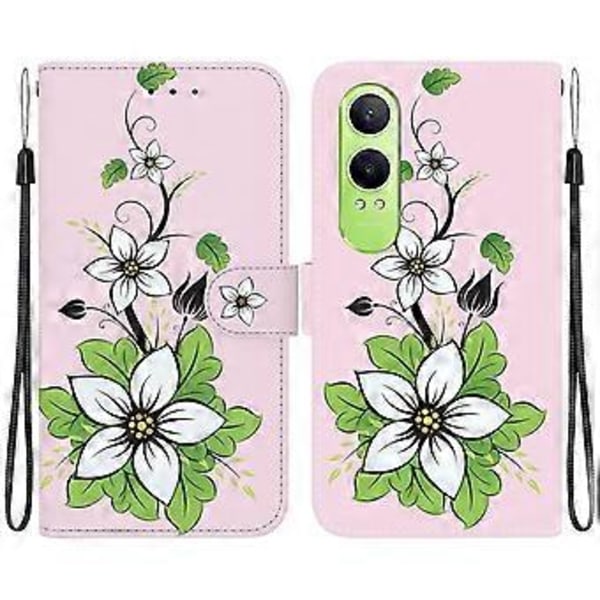 For OnePlus Nord CE4 Lite 5G Lommebok Telefondeksel Lær Flip Cover Mønstertrykk Style D