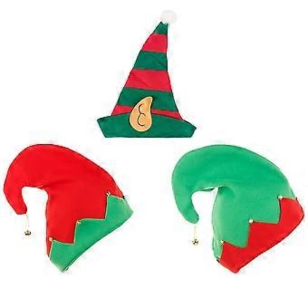 3 st Roliga Clownhattar Juldräkt Hatt Jul Utklädnad med Klockor