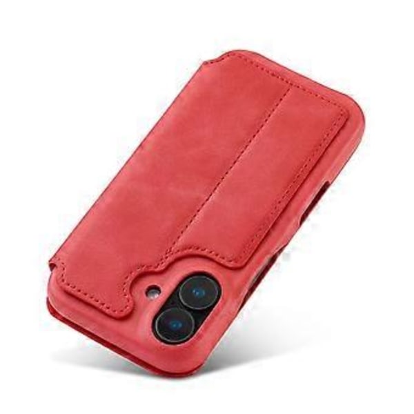 LC.IMEEKE iPhone 16 -kotelo korttipidikkeellä, jalustalla ja nahkaisella puhelinkuorella Style E