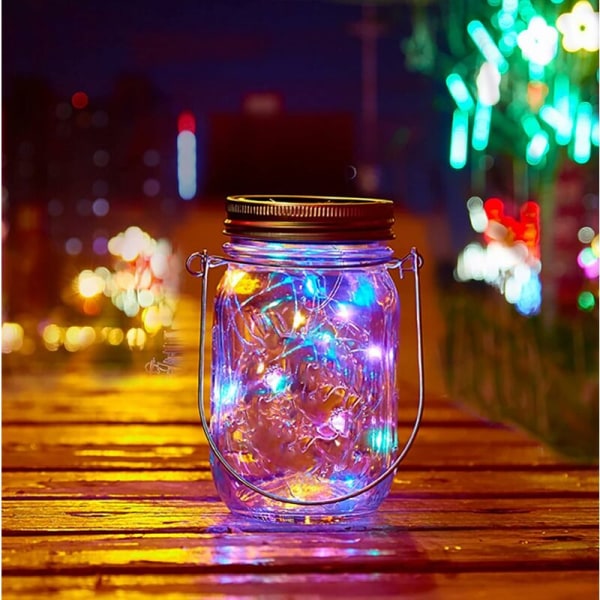 Mason Jar Light Solar Lantern, 20 LED Outdoor Solar Hængebord