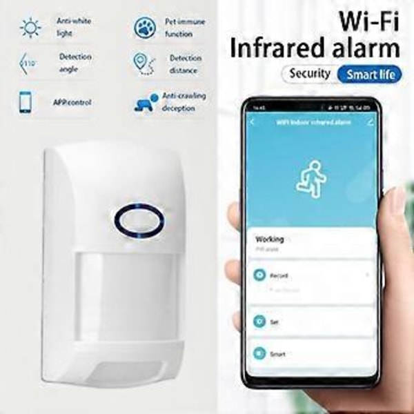 Smart Rörelsesensor Alarm Ultrabred Detektering Wifi Infraröda Detektorer Tuya Wifi