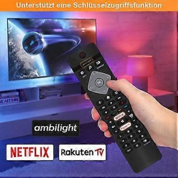 Fjärrkontroll Ersättning för Alla Philips Ambilight 4K Smart LED TV 75PUS6754/12 65PUS6754/12 65PUS