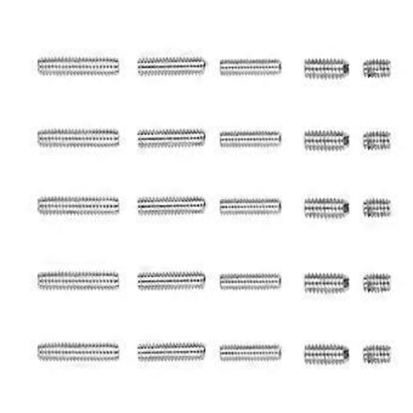25 stk. Højdejustering Elektrisk Basguitar Bro Saddles Sekskantskruer Tremolo Bro Hex Skruer til Tremolo Elektrisk Guitar Bas (M3x12mm/M3x10mm