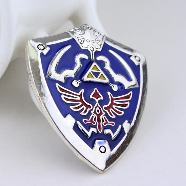 Pin - Hylian Shield - Rintaneula - Hylian Shield, 2 kpl Hopeaa ja