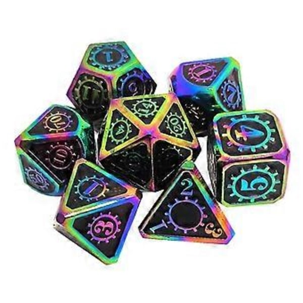 7 st/förpackning Polyedrisk zinklegering för Dragon Scales DnD RPG brädspelstärningar (18) 18