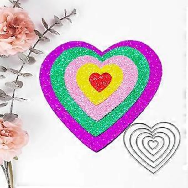 Hjerteformet prægeskabelon i kulstofstål til scrapbooking, gør-det-selv trykstøbeform i stål til fremstilling af albumkort