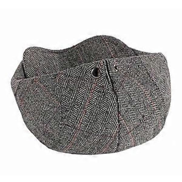 Peaked cap til midaldrende og ældre, justerbar klassisk beret flad hat (grå)