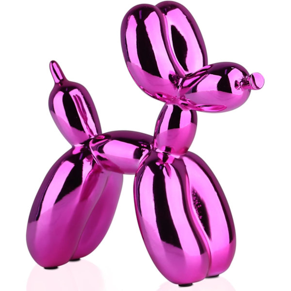 Glansbelagt Ballon (Lilla, 17cm) Hundestatue Samleobjekt