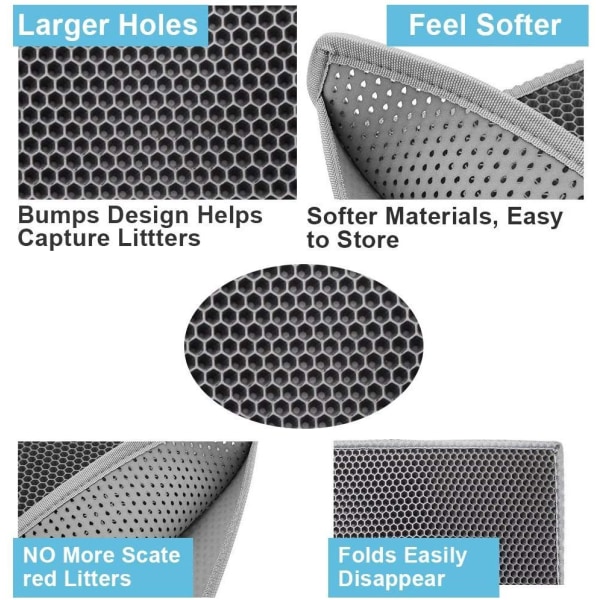 Cat LitterMat Honeycomb Design Cat LitterMatte, vanntett dobbel