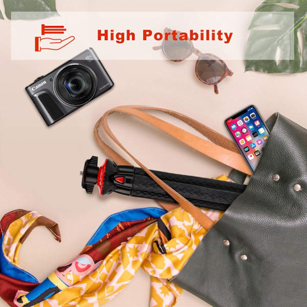 Svart-1st Flexibelt Smartphone Stativ, Längd 30cm, Mini Portabel