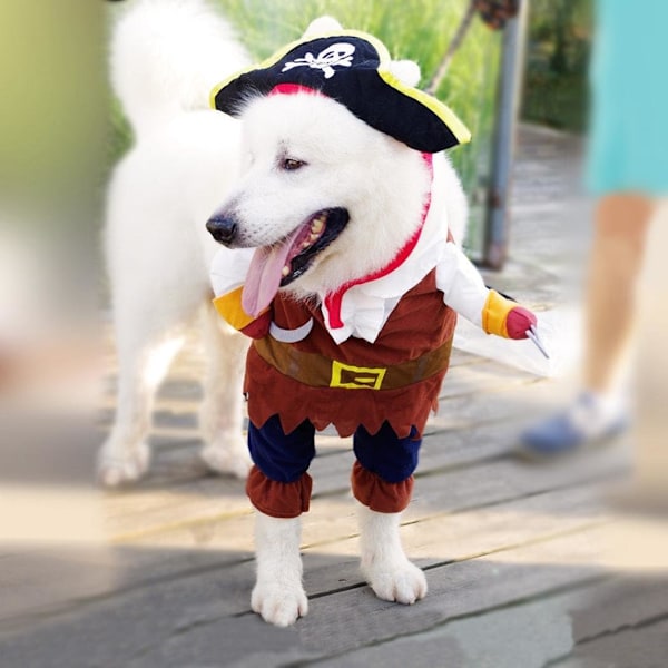 Halloween-asut Koira Kissa Pieni Merirosvo Cosplay-vaatteet (S)