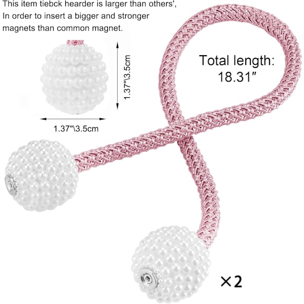 Set med 2 Magnetiska Gardinhållare för Små, Tunna eller Slöjgardiner
