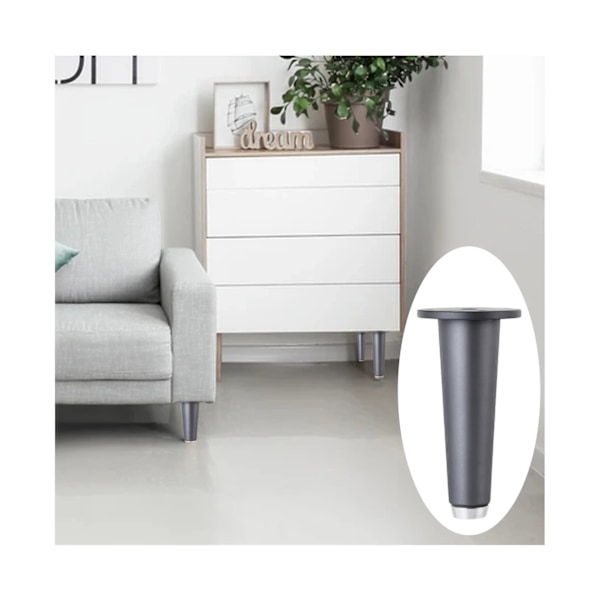 100 cm massive skabfødder poleret slidstærkt konisk design s