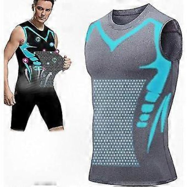 Formande väst för män, 2023 Uppdaterad Design, Bekvämt och Andningsbart Is-Silkesmaterial för en Skulpterad Look Grey 3XL