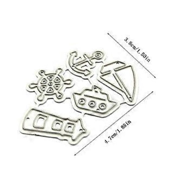 Seglande Fyr Metall Skärande Dies Stencil Scrapbooking DIY Album Stämpel Papper Silver