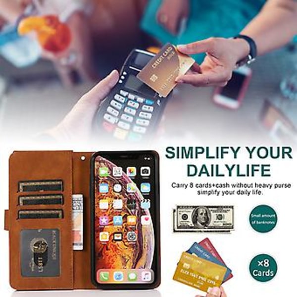 Skin-feel Crazy Horse -kotelo iPhone XS / X -puhelimelle Brown