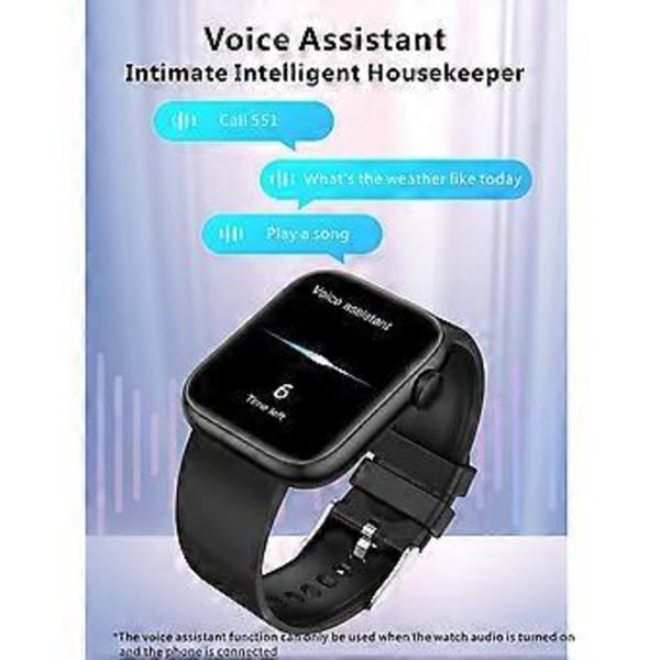 Smartwatch med iltmåling i blodet, Bluetooth-opkald, smart armbånd, sports- og sundhedsstyringsur, fitness tracker Black