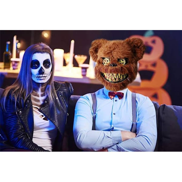 Halloween-pelottava karhun ja pupun naamio, verinen plussi-pää M