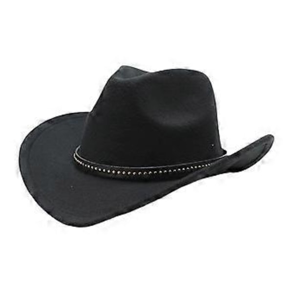 Western Cowboy Hat Mode Fedora til Rollespil Festlig Cosplay Gave Performance (Sort)