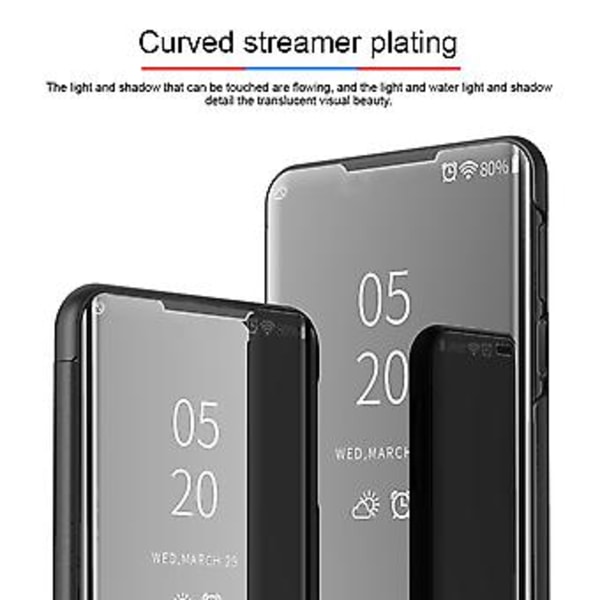 För Galaxy S20+ Pläterat Spegel Horisontellt Flip Läderfodral med Hållare För Galaxy S20+ Silver
