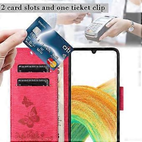 Til Samsung Galaxy A05s 4G Etui Folio PU Læder Sommerfugle Blomster Telefon Cover Style B