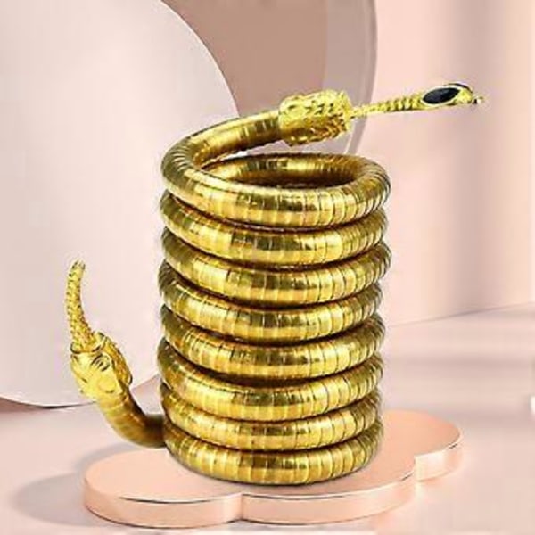 Punk Ormhalsband Unikt Böjbart Ormarmband Flexibelt Flerlagers Metall Ormhalsband Armband Smycken för Kvinnor Gold snake 1