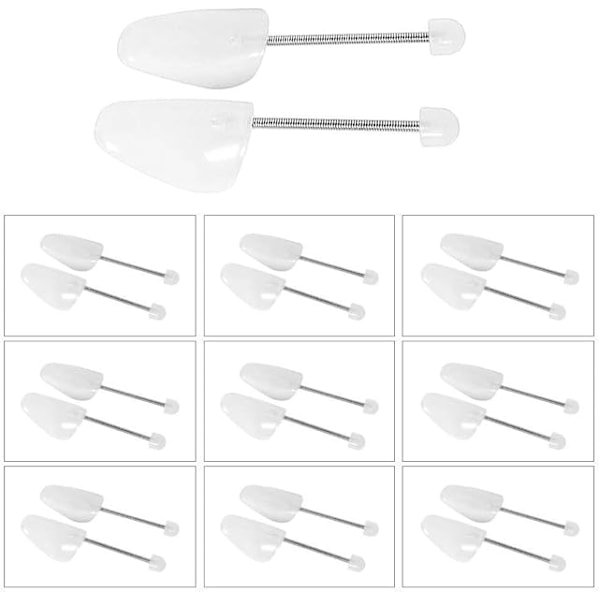 10 par vita traditionella flexibla plastskostöjare för män och kvinnor - Skostöjare UK 6.5-9/EU 39-42