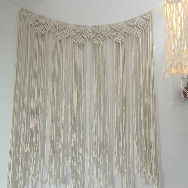 115 x 100 cm Stor Håndlavet Makrame Vægophæng Ensartet Væv Co