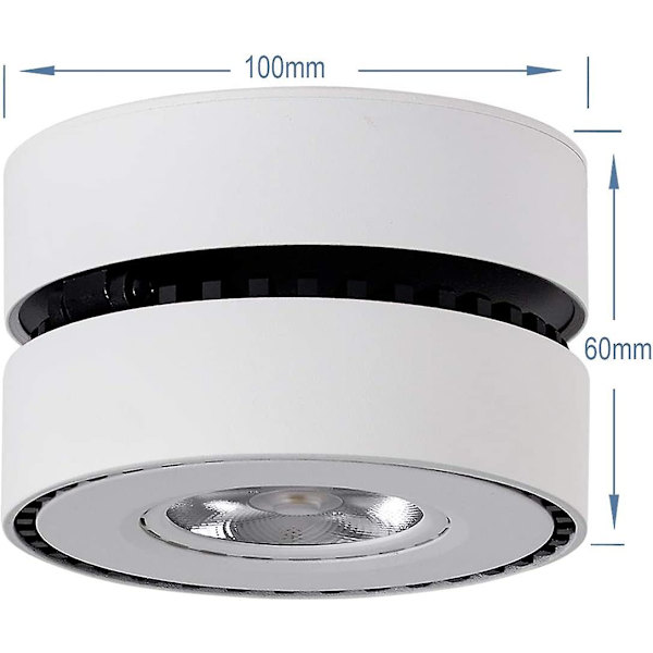 Inomhus 12w Led Takljus Justerbar Reflektor Sväng, 10x6cm