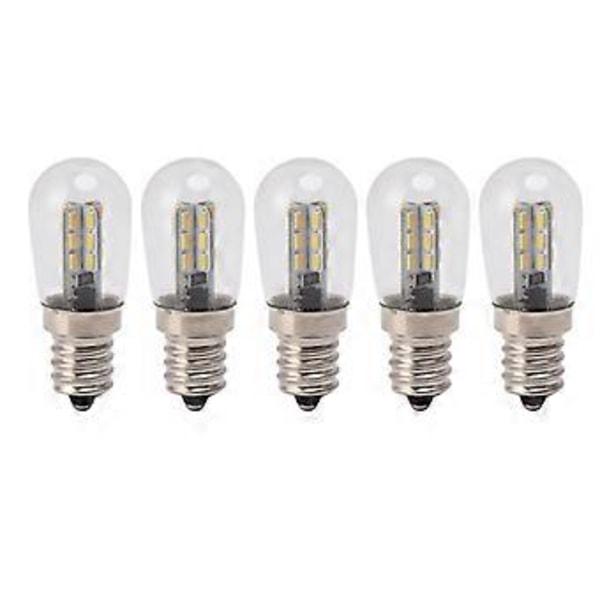 5 kpl E12 LED-lamppua, korkea kirkkaus, 120V, jääkaappilamppu 24 helmellä, jääkaappiin, lämmin valo