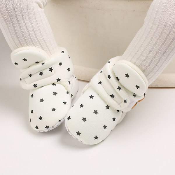 Baby Soft Sole Cotton Shoes-White(12cm)