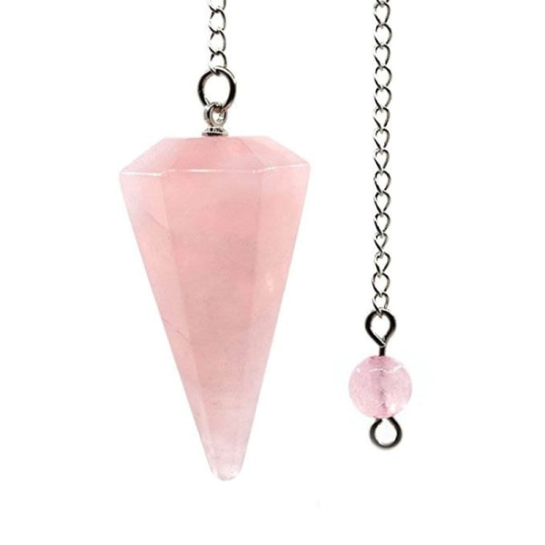 Rosenkvarts Krystal Pendul - Dowsing, Screaming, Healing