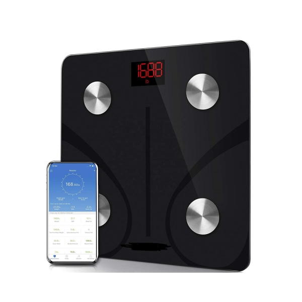 28 * 28 cm asteikko, Bluetooth -yhteys asteikko 13 kehon tiedolla (BMI