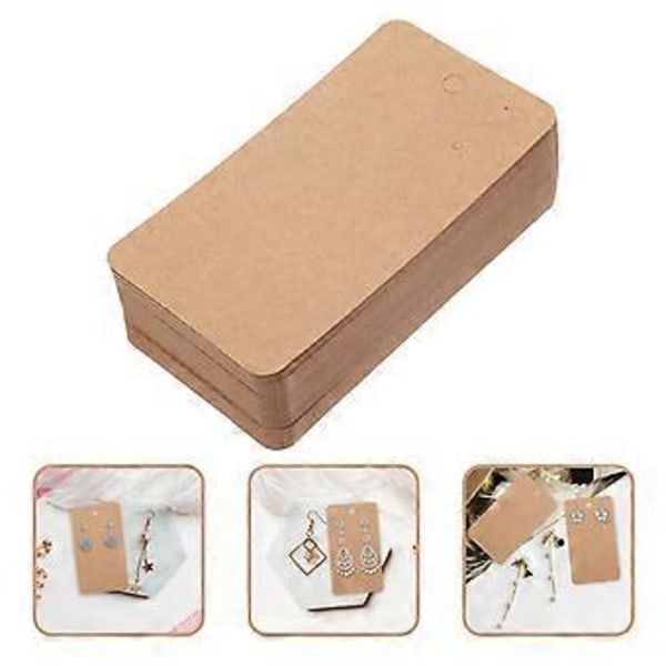 100 stk. Kraft Papir Øreringe Kort Holder Simple Øreringe Display Kort til Ørestikker Øreringe Brun