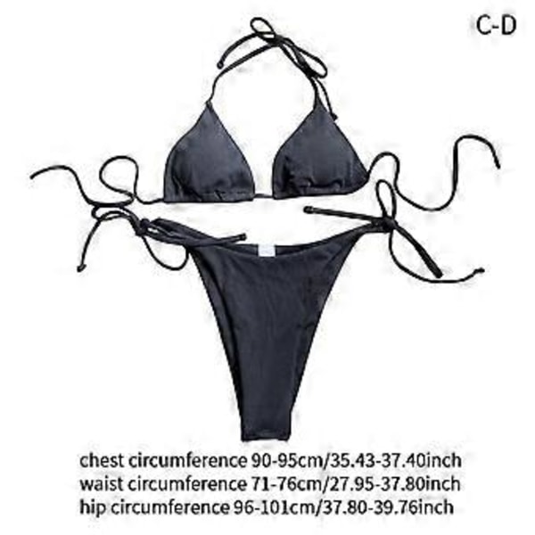 Bikiniset för damer Baddräkt för klubbvattenaktiviteter Semester Spa (Svart M) Black M