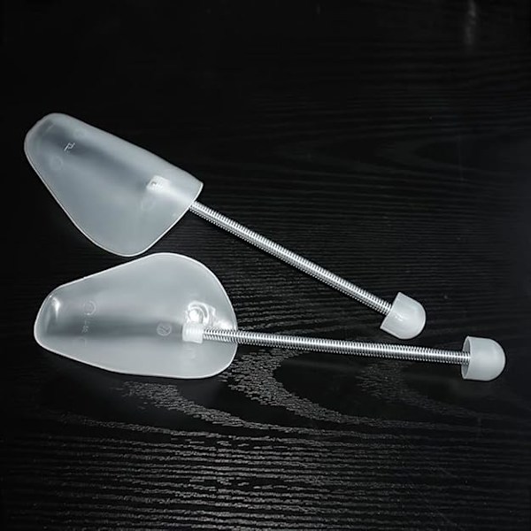 2 par vita traditionella flexibla skosträckare i plast för män och kvinnor - Skosträckare UK 6.5-9/EU 39-42