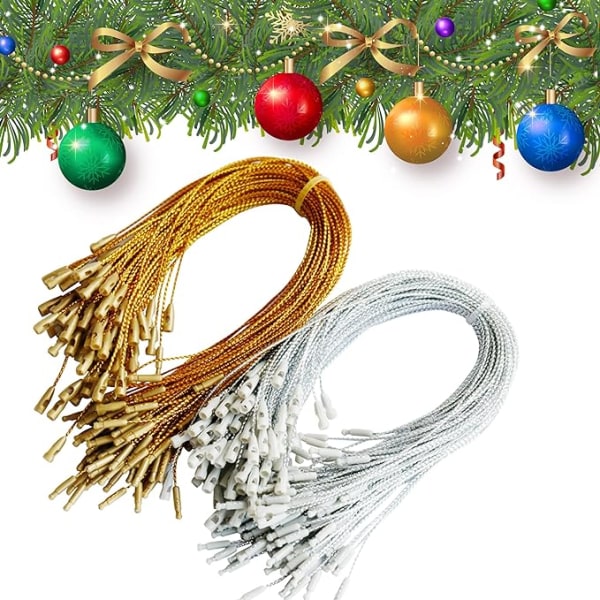 200stk Ornament Krokhengere Precut Metallic Ornament String for