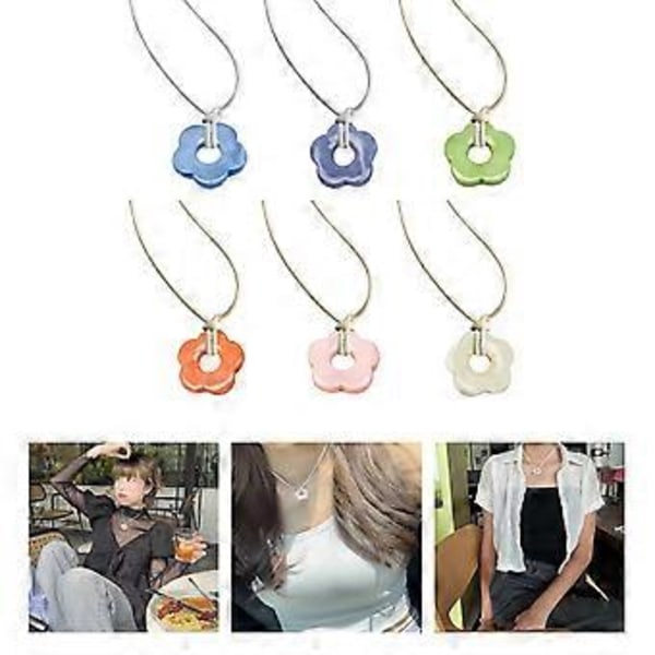 Akryylikukkariipus Kaulakoru Vahalinja Solisluuketju Makea Muoti Choker Kaulaketju Korulahja Naisille Tytöille Pink