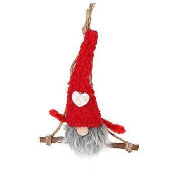 Jul Plysch Tomte Docka Hänge Ornament Julgransdekoration Barnleksak Gåva Röd