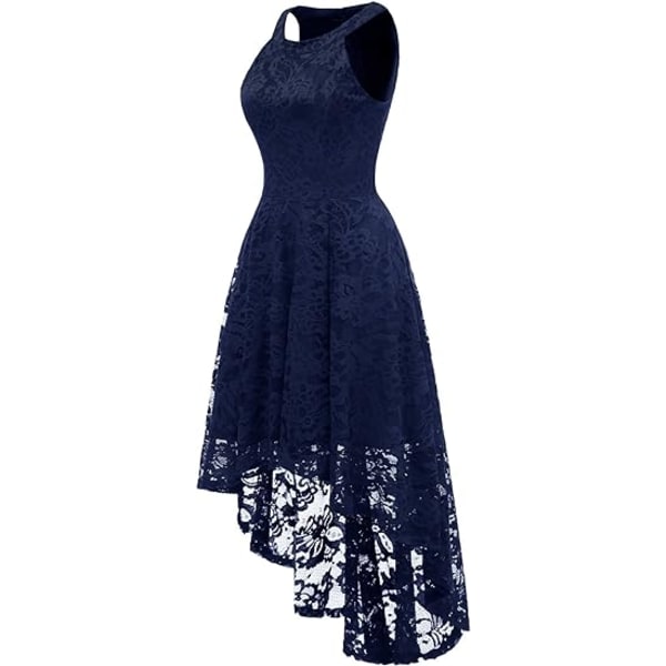 Women's Halter Floral Lace Cocktail Party Dress Hi-Lo Bridesmaid