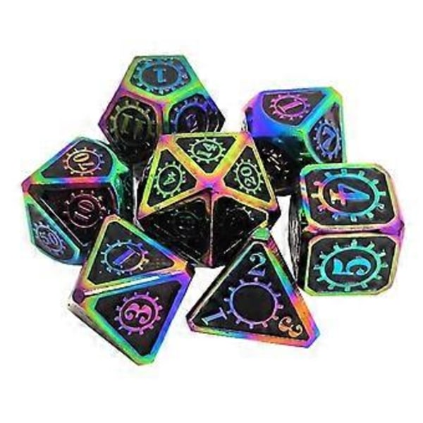7 st/förpackning Polyedrisk zinklegering för Dragon Scales DnD RPG brädspelstärningar (18) 18