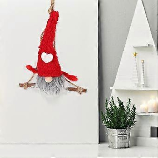 Jul Plysch Tomte Docka Hänge Ornament Julgransdekoration Barnleksak Gåva Röd