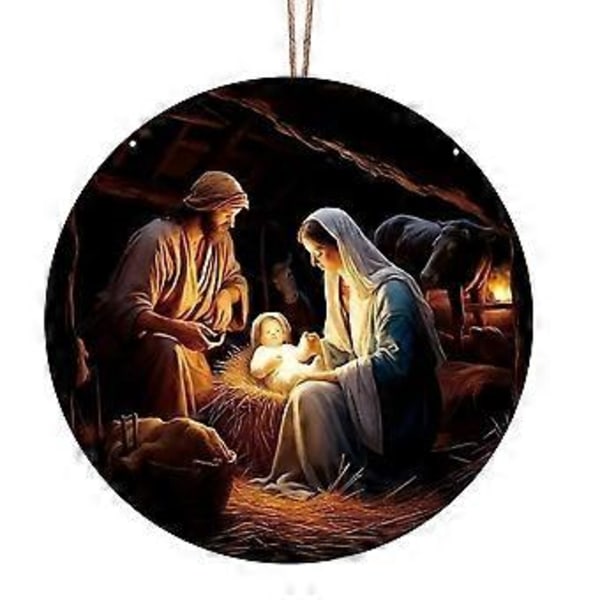 Håndlaget Akryl Hengende Ornament som Avbilder Fødsel, Egnet for Juletre og Sesongbasert Hjemmedekorasjon 10
