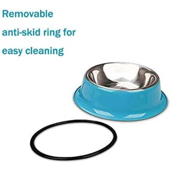 2-pack rostfria hundskålar halkfria och läckagesäkra multifunktionella