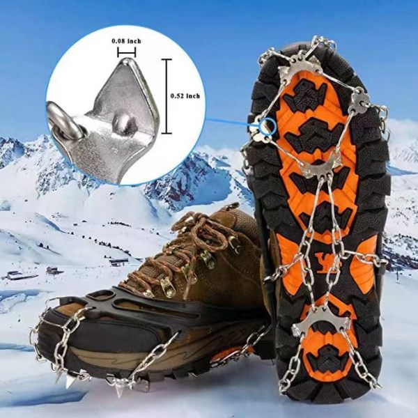 Isklips 8-tanns sklisko, isklør, isbrodder for snøvandring