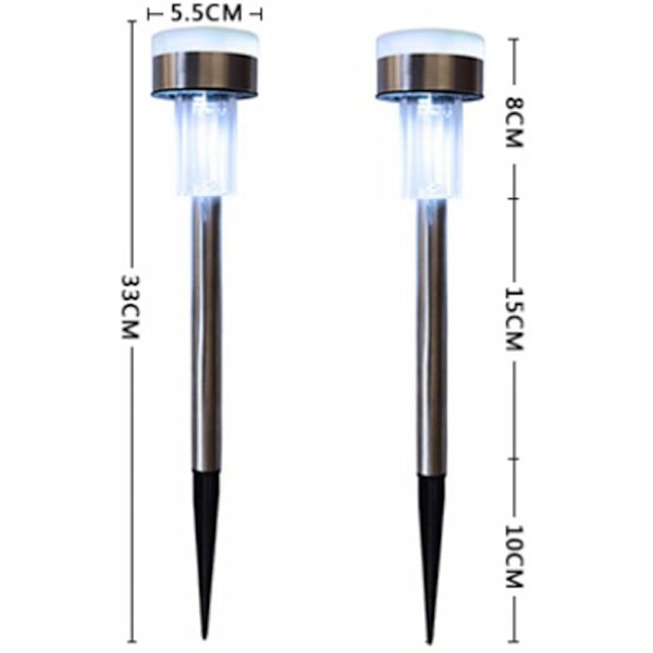 10 stk Solcelled Havebelysning Vejledning Prikket Natlys Rustfrit