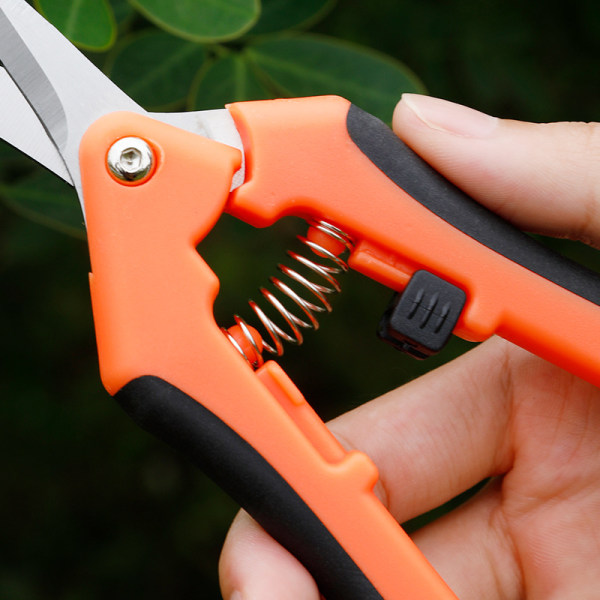 1pc Orange Garden Pruning Shears, Straight End Garden Pruning She