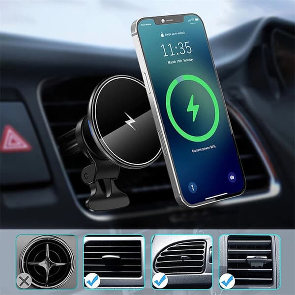 Induktionsbiloplader, Kompatibel med iPhone12 / iPhone12 Mini/