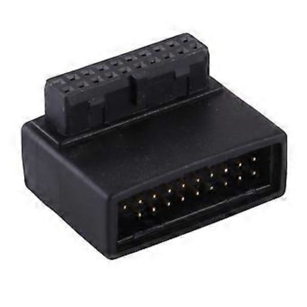 USB3.0 19-pin Hane till Hona Förlängningsadapter Upp Ner Vinklad 90 Grader för Moderkort Bakre Chassi Kabelorganiserare A