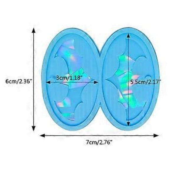 Flagermusformet Ørering Vedhæng Silikoneform Holografisk Epoxy Resin Form Smykkefremstillingsværktøjer DIY Håndlavede Håndværksartikler Blå Blue